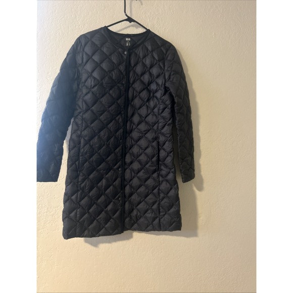 Uniqlo Jackets & Blazers - Women's Black Uniqlo Ultra Light Down Compact Coat Snap Closure Zipper Pockets M